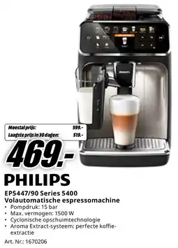 MediaMarkt PHILIPS EP5447/90 Series 5400 Volautomatische espressomachine aanbieding