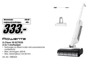 MediaMarkt Rowenta X-Clean 10 GZ7035 2-in-1 stofzuiger aanbieding