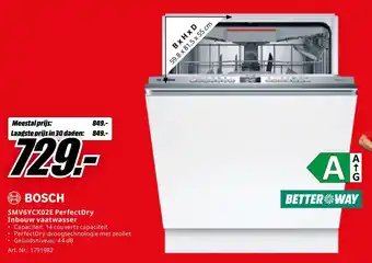 MediaMarkt HBOSCH SMV6YCX02E PerfectDry Inbouw vaatwasser aanbieding