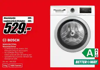MediaMarkt BOSCH WAN2827FNL Wasmachine aanbieding
