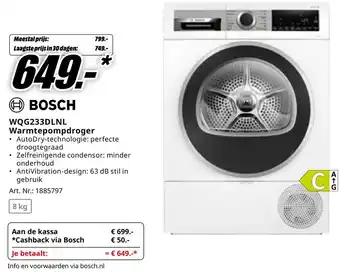 MediaMarkt BOSCH WQG233DLNL Warmtepompdroger aanbieding