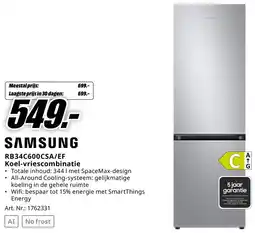 MediaMarkt SAMSUNG RB34C600CSA/EF Koel-vriescombinatie aanbieding
