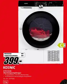 MediaMarkt KOENIC KTD 9336 Warmtepompdroger aanbieding