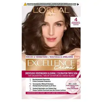Trekpleister L'Oréal Paris Excellence Crème 4 Middenbruin Permanente Haarverf aanbieding