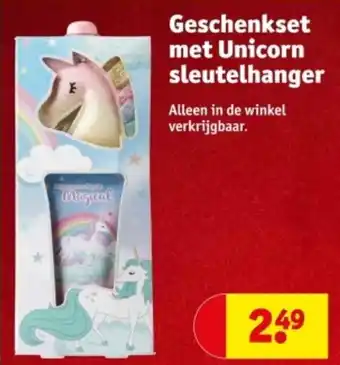 Kruidvat Geschenkset met Unicorn sleutelhanger aanbieding