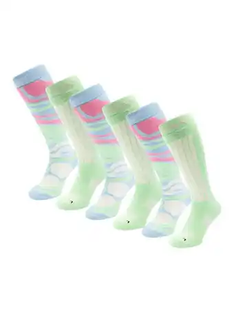 ANWB Poederbaas 6 paar Dames Skisokken Blauw aanbieding