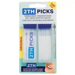 Kruidvat 2TH Picks Onbreekbare Tandenstokers met Unieke Borstelfunctie aanbieding
