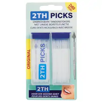 Kruidvat 2TH Picks Onbreekbare Tandenstokers met Unieke Borstelfunctie aanbieding