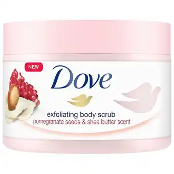 Kruidvat Dove Pomegranate & Shea Butter Exfoliating Body Scrub aanbieding