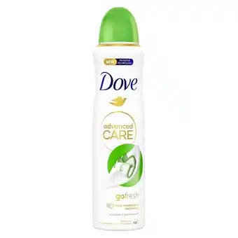 Kruidvat Dove Advanced Care Go Fresh Cucumber & Green Tea Antitranspirant Deodorant Spray aanbieding