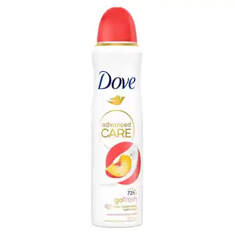 Kruidvat Dove Advanced Care Go Fresh Peach & White Blossom Antitranspirant Deodorant Spray aanbieding
