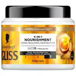Kruidvat Gliss 4-In-1 Nourishment Bond-Building Haarmasker aanbieding