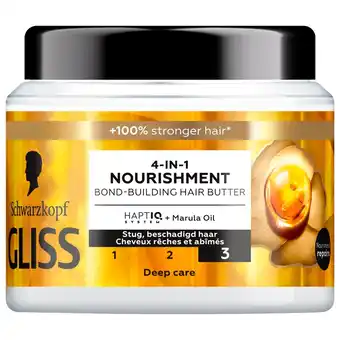 Kruidvat Gliss 4-In-1 Nourishment Bond-Building Haarmasker aanbieding