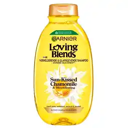 Kruidvat Garnier Loving Blends Sun-Kissed Chamomile & Bloemenhoning Verhelderende & Glansgevende Shampoo aanbieding