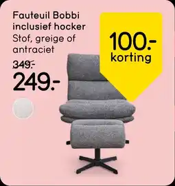 Leen Bakker Fauteuil Bobbi inclusief hocker aanbieding