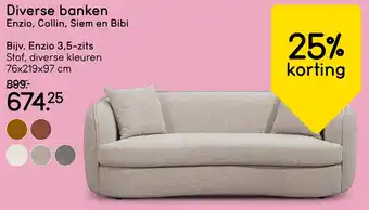 Leen Bakker Enzio 3.5 zit aanbieding