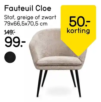 Leen Bakker Fauteuil Cloe aanbieding