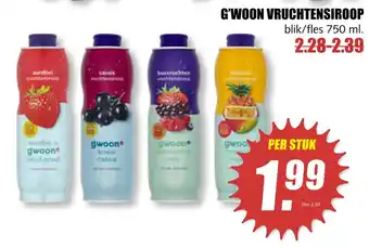 MCD Supermarkt G'woon Vruchtensiroop 750ml aanbieding