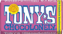 Dirk Tony's Chocolonely wit framboos knettsersuiker aanbieding