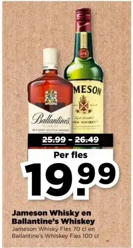 PLUS Jameson Whisky en Ballantine's Whiskey aanbieding