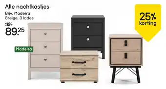 Leen Bakker Alle nachtkastjes Madeira aanbieding