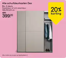 Leen Bakker Alle schuifdeurkasten Dex aanbieding
