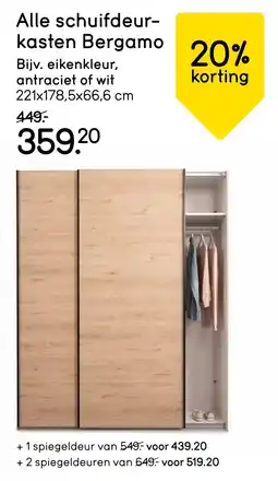 Leen Bakker Alle schuifdeurkasten Bergamo aanbieding