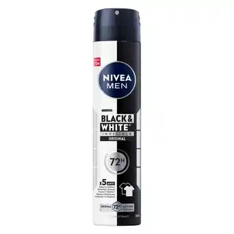 Kruidvat NIVEA Men Black & White Invisible Original Antitranspirant Spray aanbieding
