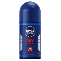 Kruidvat NIVEA Men Dry Impact Antitranspirant Roller aanbieding