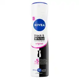 Kruidvat NIVEA Black & White Invisible Original Antitranspirant Spray aanbieding