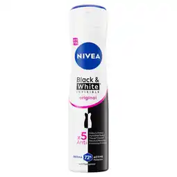Kruidvat NIVEA Black & White Invisible Original Antitranspirant Spray aanbieding