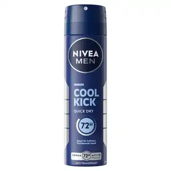 Kruidvat NIVEA Men Cool Kick Antitranspirant Spray aanbieding