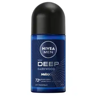 Kruidvat NIVEA Men Deep Black Carbon Dark Wood Antitranspirant Roller aanbieding