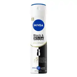 Kruidvat NIVEA Black & White Invisible Silky Smooth Antitranspirant Spray aanbieding