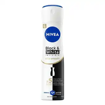 Kruidvat NIVEA Black & White Invisible Silky Smooth Antitranspirant Spray aanbieding