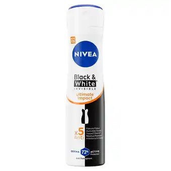Kruidvat NIVEA Black & White Invisible Ultimate Impact Antitranspirant Spray aanbieding