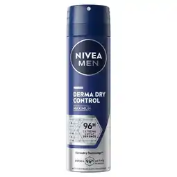 Kruidvat NIVEA Men Derma Dry Control Antitranspirant Spray aanbieding