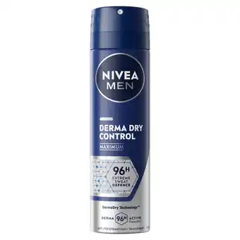 Kruidvat NIVEA Men Derma Dry Control Antitranspirant Spray aanbieding