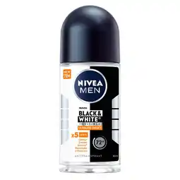 Kruidvat NIVEA Men Black & White Invisible Ultimate Impact Antitranspirant Roller aanbieding