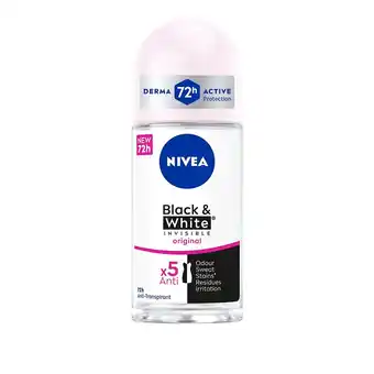 Kruidvat NIVEA Black & White Invisible Original Antitranspirant Roller aanbieding