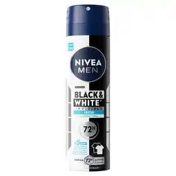 Kruidvat NIVEA Men Black & White Invisible Fresh Antitranspirant Spray aanbieding