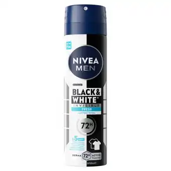 Kruidvat NIVEA Men Black & White Invisible Fresh Antitranspirant Spray aanbieding
