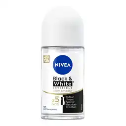 Kruidvat NIVEA Black & White Invisible Silky Smooth Antitranspirant Roller aanbieding