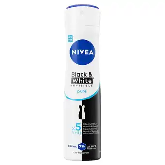 Kruidvat NIVEA Black & White Invisible Pure Antitranspirant Spray aanbieding