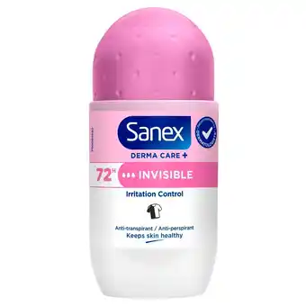 Kruidvat Sanex Derma Care+ Invisible 72h Antitranspirant Deodorant Roller aanbieding