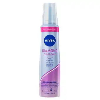 Kruidvat NIVEA Diamond Gloss Care Hold 4 Mousse aanbieding
