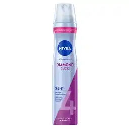 Kruidvat NIVEA Diamond Gloss Care Hold 4 Styling Hairspray aanbieding