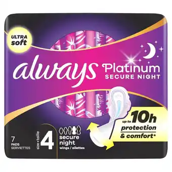 Kruidvat Always Platinum Secure Night Maandverband aanbieding
