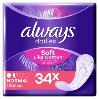 Kruidvat Always Dailies Soft Like Cotton Normal Inlegkruisjes aanbieding