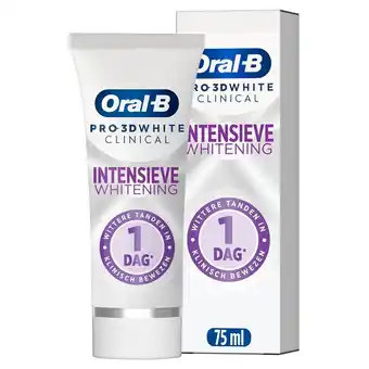 Kruidvat Oral-B Pro 3D White Clinical Intensieve Whitening Radiant White Tandpasta aanbieding